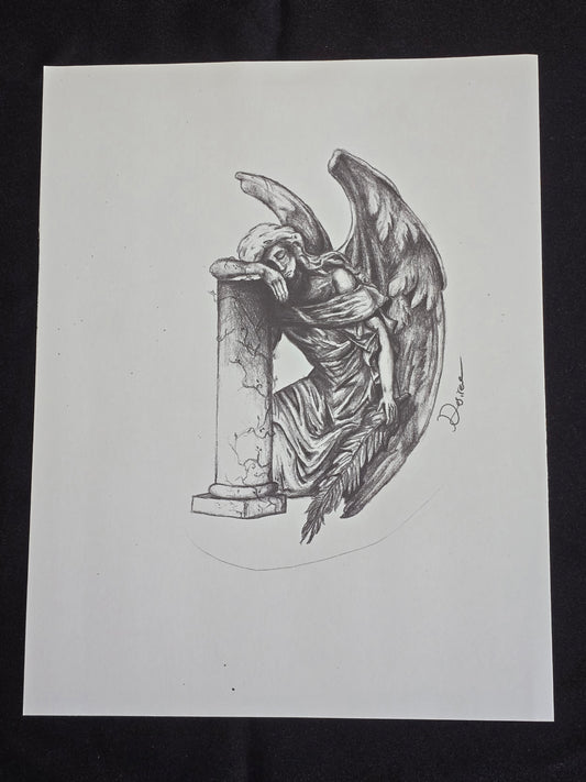 Black and White Angel Print